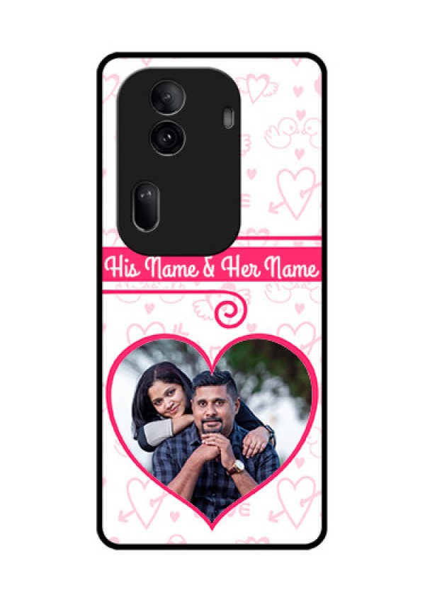 Oppo Reno 11 Pro 5G Custom Glass Phone Case - Heart Shape Love Design