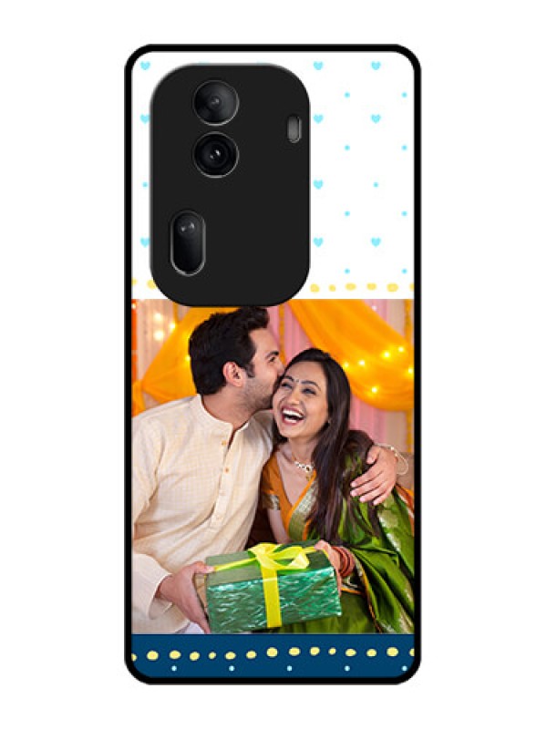 Custom Oppo Reno 11 Pro 5G Custom Glass Phone Case - White And Blue Abstract Design