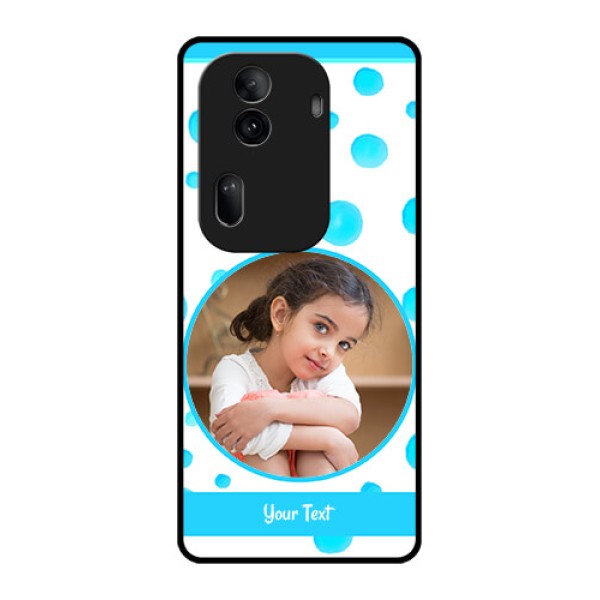 Oppo Reno 11 Pro 5G Custom Glass Phone Case - Blue Bubbles Pattern Design