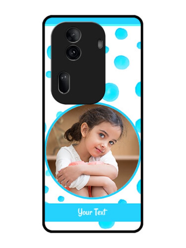 Custom Oppo Reno 11 Pro 5G Custom Glass Phone Case - Blue Bubbles Pattern Design