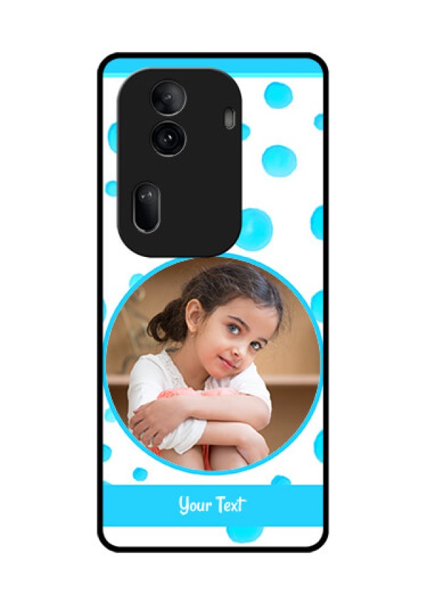 Oppo Reno 11 Pro 5G Custom Glass Phone Case - Blue Bubbles Pattern Design