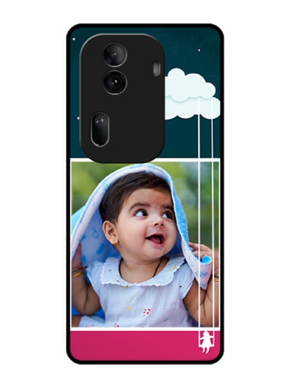 Custom Oppo Reno 11 Pro 5G Custom Glass Phone Case - Cute Girl With Cloud Design