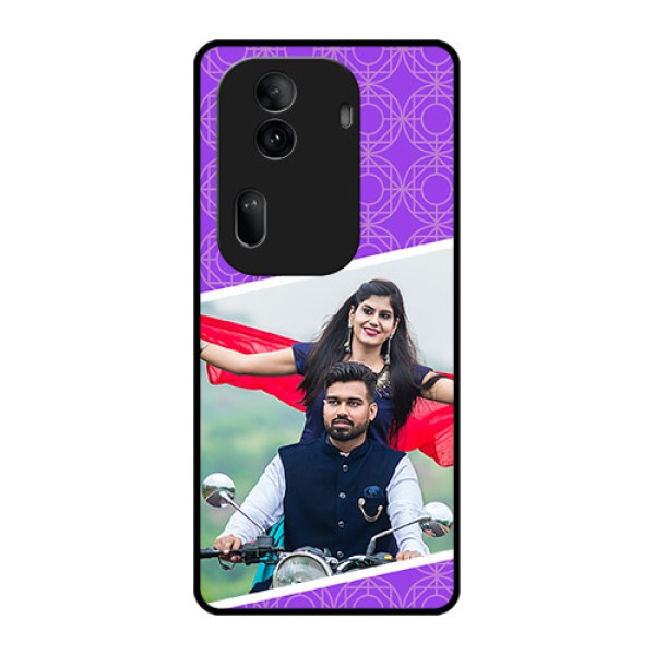 Oppo Reno 11 Pro 5G Custom Glass Phone Case - Violet Color Pattern Design