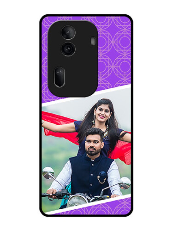 Custom Oppo Reno 11 Pro 5G Custom Glass Phone Case - Violet Color Pattern Design