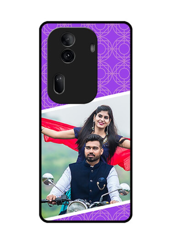 Oppo Reno 11 Pro 5G Custom Glass Phone Case - Violet Color Pattern Design