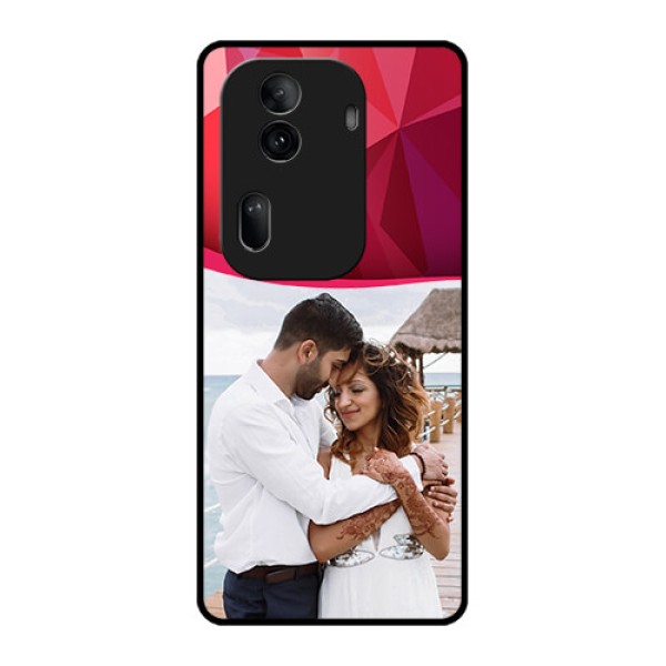 Oppo Reno 11 Pro 5G Custom Glass Phone Case - Red Abstract Design