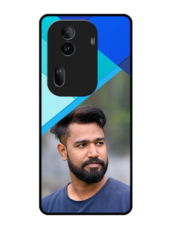 Custom Oppo Reno 11 Pro 5G Custom Glass Phone Case - Blue Pattern Design