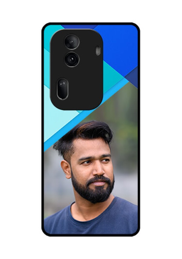 Oppo Reno 11 Pro 5G Custom Glass Phone Case - Blue Pattern Design