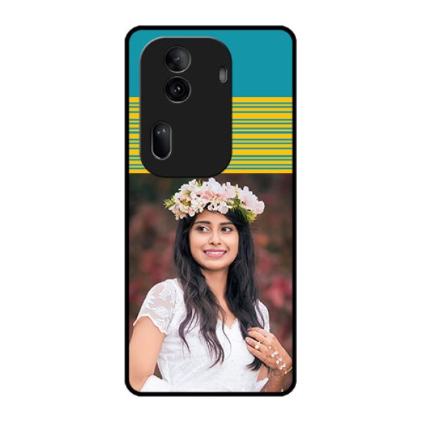 Oppo Reno 11 Pro 5G Custom Glass Phone Case - Yellow & Blue Design