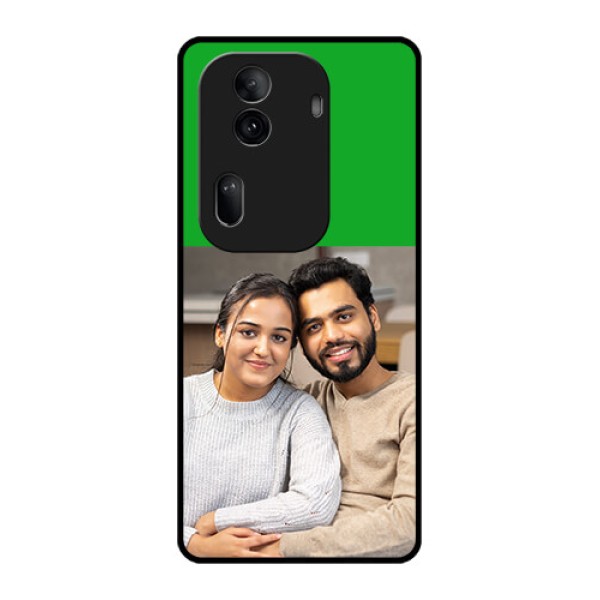 Oppo Reno 11 Pro 5G Custom Glass Phone Case - Green Pattern Design