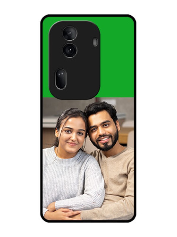 Custom Oppo Reno 11 Pro 5G Custom Glass Phone Case - Green Pattern Design