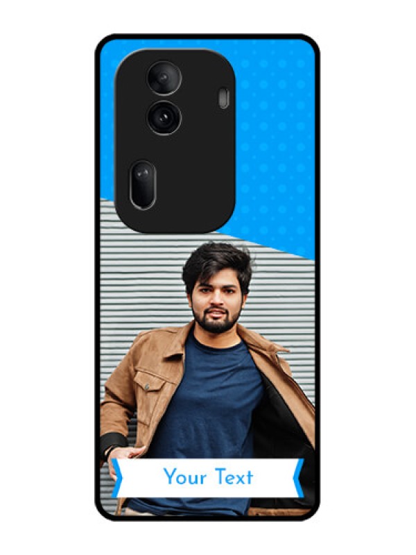 Custom Oppo Reno 11 Pro 5G Custom Glass Phone Case - Simple Blue Color Design