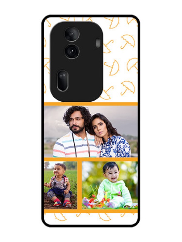 Custom Oppo Reno 11 Pro 5G Custom Glass Phone Case - Yellow Pattern Design