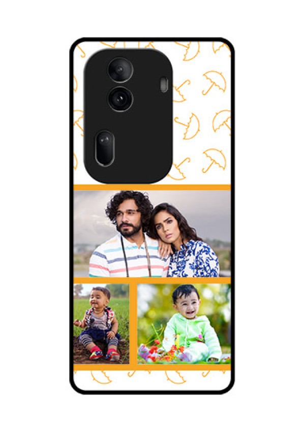 Oppo Reno 11 Pro 5G Custom Glass Phone Case - Yellow Pattern Design