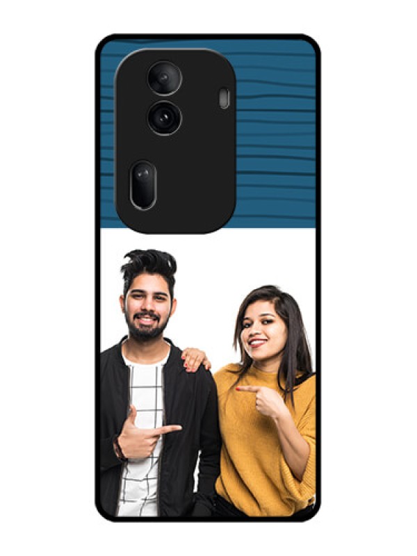 Custom Oppo Reno 11 Pro 5G Custom Glass Phone Case - Blue Pattern Cover Design