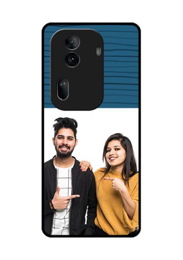 Oppo Reno 11 Pro 5G Custom Glass Phone Case - Blue Pattern Cover Design