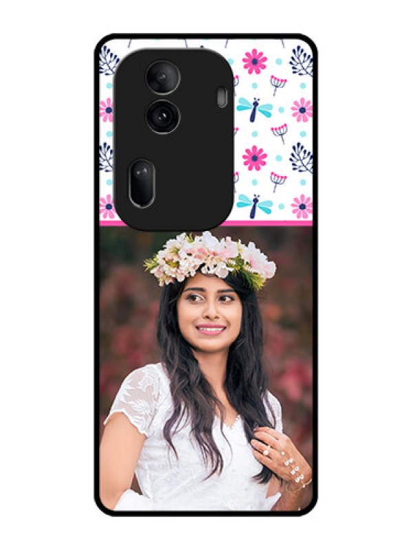 Custom Oppo Reno 11 Pro 5G Custom Glass Phone Case - Colorful Flower Design