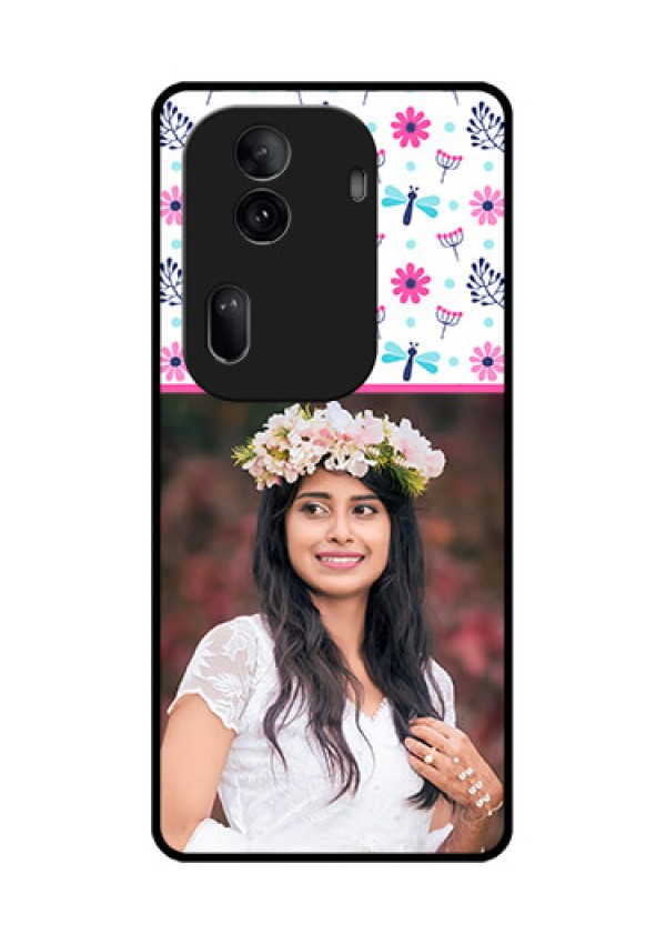 Oppo Reno 11 Pro 5G Custom Glass Phone Case - Colorful Flower Design