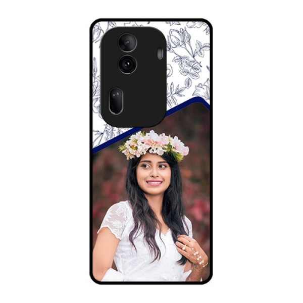 Oppo Reno 11 Pro 5G Custom Glass Phone Case - Classy Floral Design