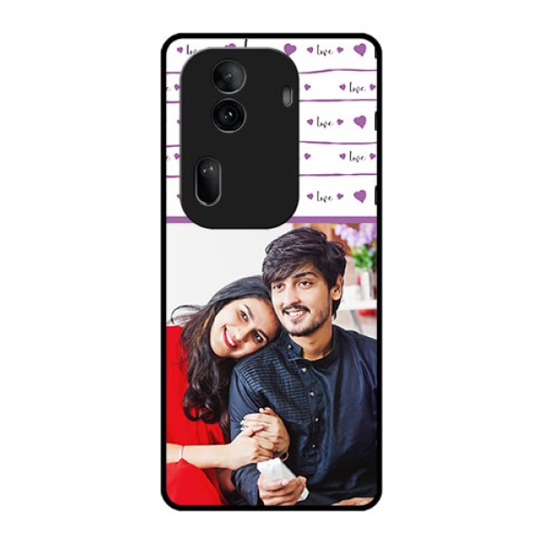 Oppo Reno 11 Pro 5G Custom Glass Phone Case - Couples Heart Design