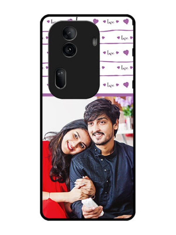 Custom Oppo Reno 11 Pro 5G Custom Glass Phone Case - Couples Heart Design