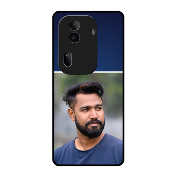 Oppo Reno 11 Pro 5G Custom Glass Phone Case - Simple Royal Blue Design Oppo Reno 11 Pro 5G Custom Glass Phone Case - Simple Royal Blue Design