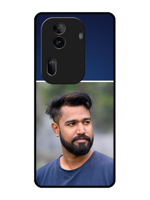 Custom Oppo Reno 11 Pro 5G Custom Glass Phone Case - Simple Royal Blue Design