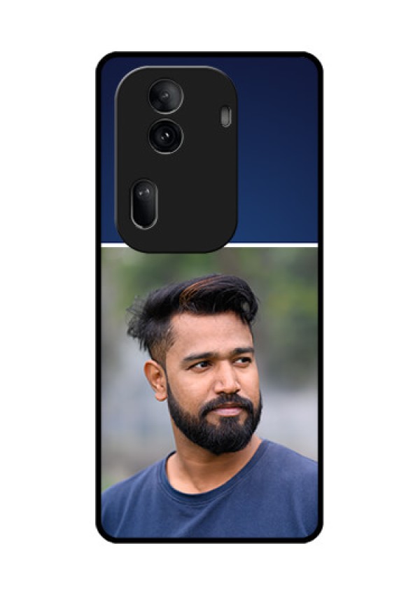 Oppo Reno 11 Pro 5G Custom Glass Phone Case - Simple Royal Blue Design