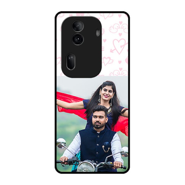 Oppo Reno 11 Pro 5G Custom Glass Phone Case - Pink Flying Heart Design