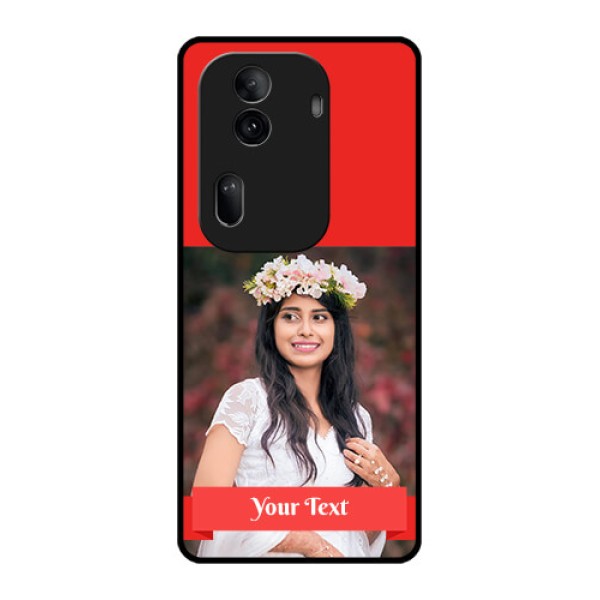 Oppo Reno 11 Pro 5G Custom Glass Phone Case - Simple Red Color Design