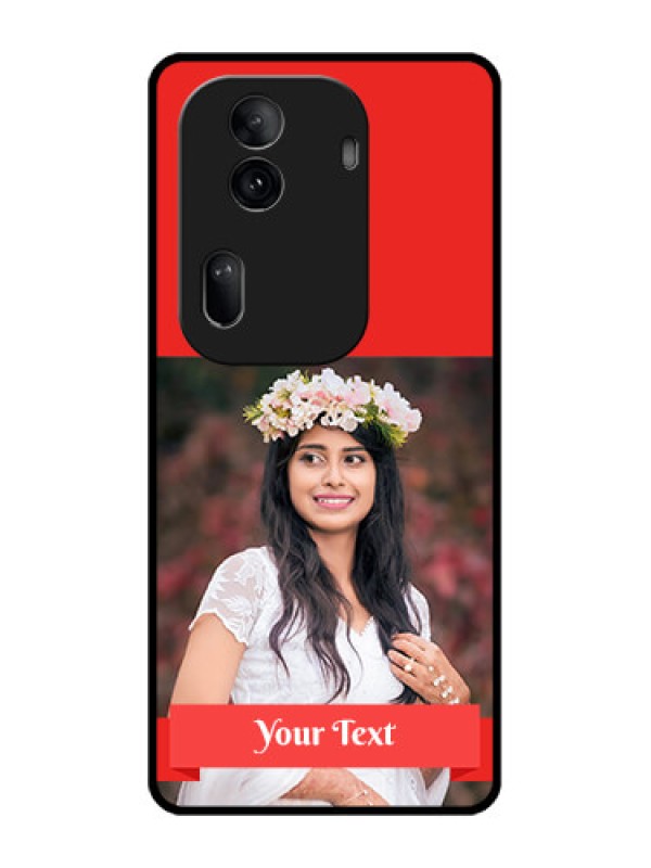 Custom Oppo Reno 11 Pro 5G Custom Glass Phone Case - Simple Red Color Design