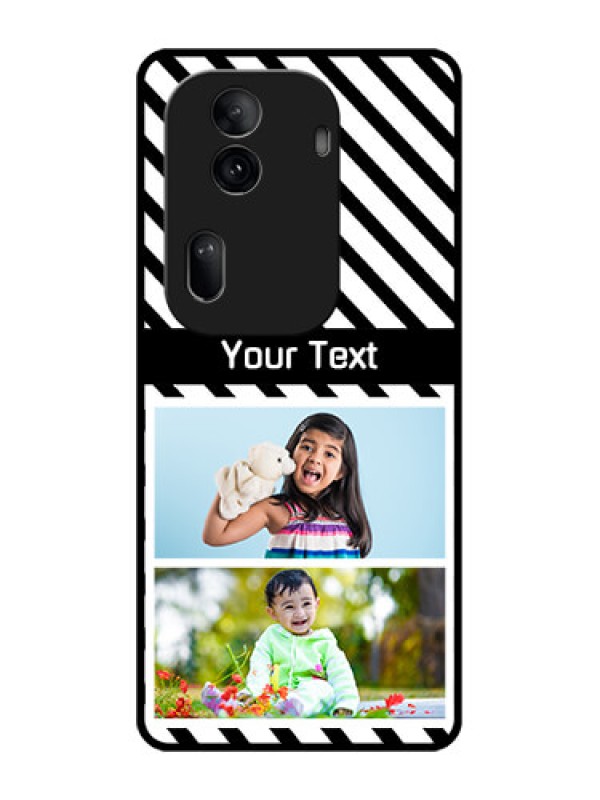 Custom Oppo Reno 11 Pro 5G Custom Glass Phone Case - Black And White Stripes Design