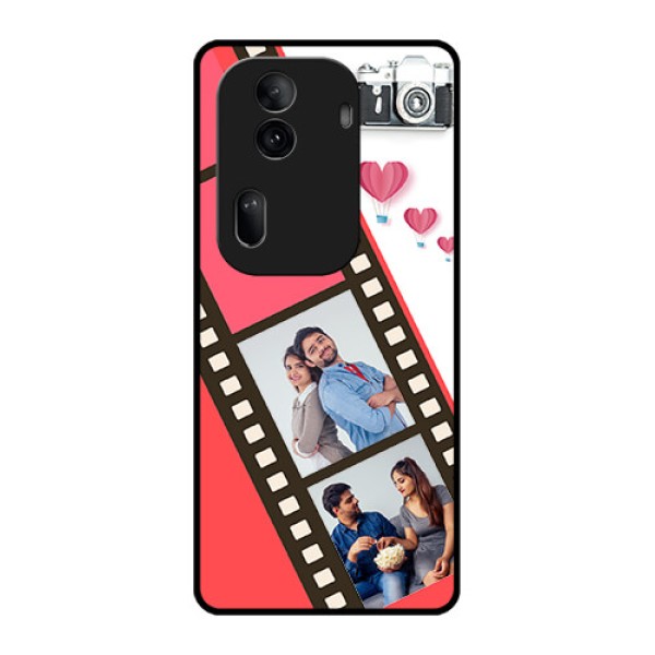 Oppo Reno 11 Pro 5G Custom Glass Phone Case - 3 Image Holder With Film Reel