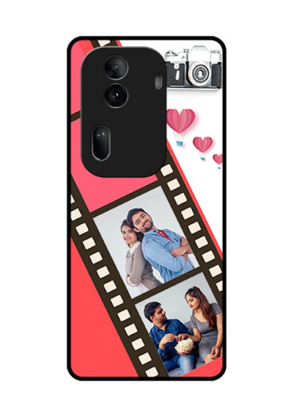 Oppo Reno 11 Pro 5G Custom Glass Phone Case - 3 Image Holder With Film Reel