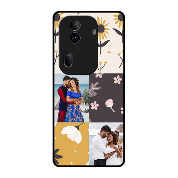 Oppo Reno 11 Pro 5G Custom Glass Phone Case - 3 Images With Floral Design Oppo Reno 11 Pro 5G Custom Glass Phone Case - 3 Images With Floral Design