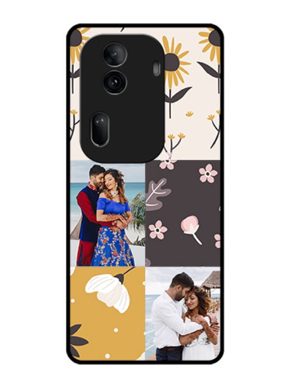 Custom Oppo Reno 11 Pro 5G Custom Glass Phone Case - 3 Images With Floral Design