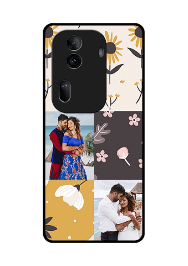 Oppo Reno 11 Pro 5G Custom Glass Phone Case - 3 Images With Floral Design