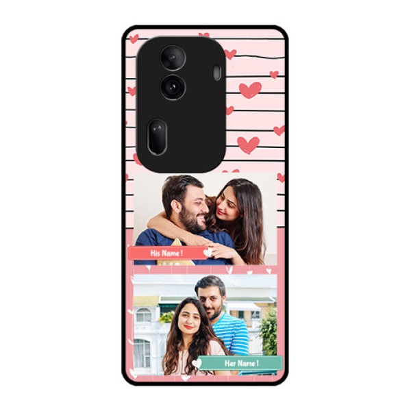 Oppo Reno 11 Pro 5G Custom Glass Phone Case - Photo With Heart Design