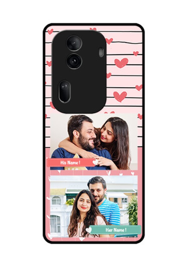Oppo Reno 11 Pro 5G Custom Glass Phone Case - Photo With Heart Design