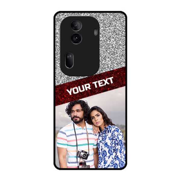 Oppo Reno 11 Pro 5G Custom Glass Phone Case - Image Holder With Glitter Strip Design Oppo Reno 11 Pro 5G Custom Glass Phone Case - Image Holder With Glitter Strip Design