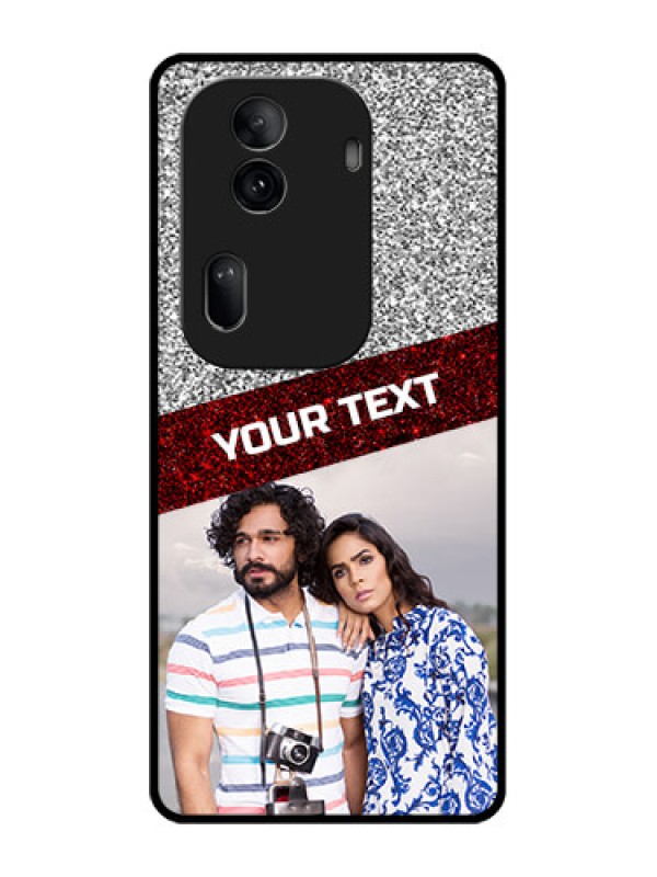 Custom Oppo Reno 11 Pro 5G Custom Glass Phone Case - Image Holder With Glitter Strip Design