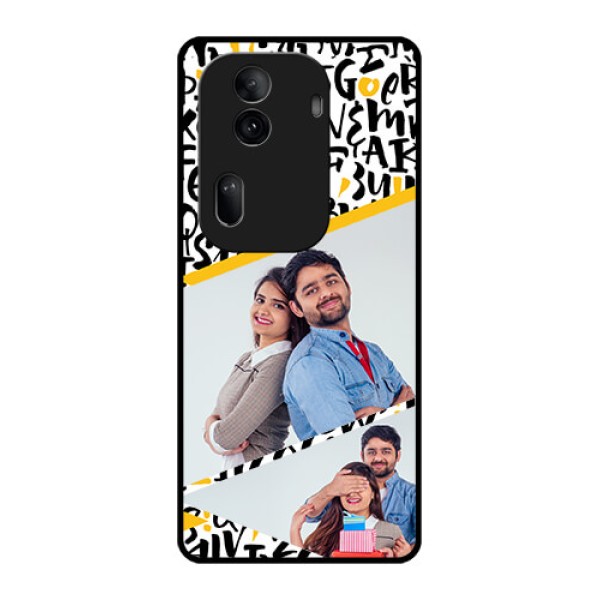 Oppo Reno 11 Pro 5G Custom Glass Phone Case - Letters Pattern Design