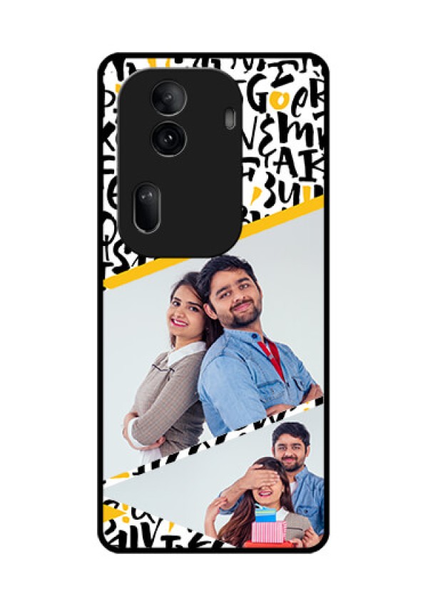 Oppo Reno 11 Pro 5G Custom Glass Phone Case - Letters Pattern Design