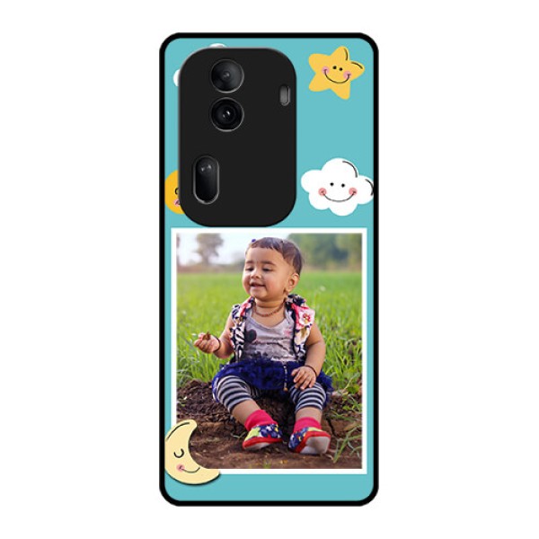 Oppo Reno 11 Pro 5G Custom Glass Phone Case - Smiley Kids Stars Design
