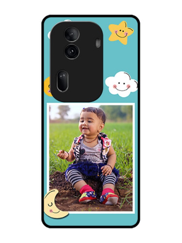 Custom Oppo Reno 11 Pro 5G Custom Glass Phone Case - Smiley Kids Stars Design