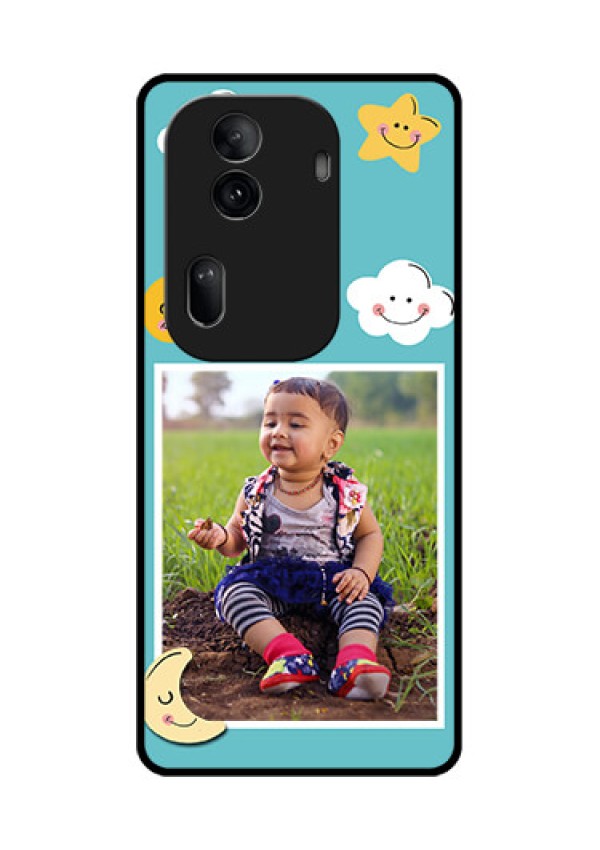 Oppo Reno 11 Pro 5G Custom Glass Phone Case - Smiley Kids Stars Design