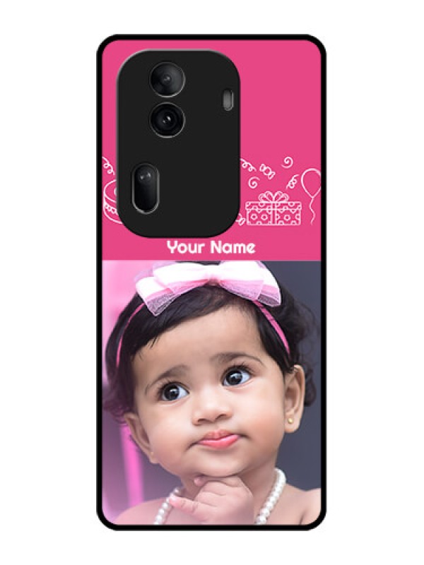 Custom Oppo Reno 11 Pro 5G Custom Glass Phone Case - With Birthday Line Art Design