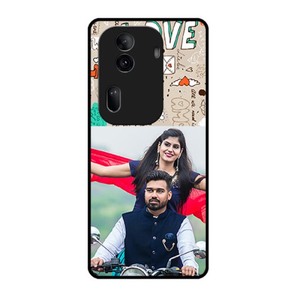 Oppo Reno 11 Pro 5G Custom Glass Phone Case - Love Doodle Pattern