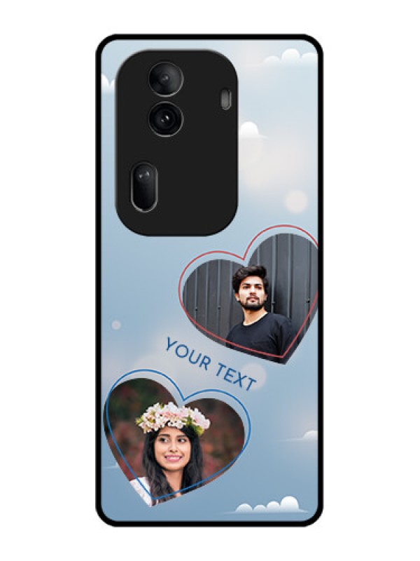 Custom Oppo Reno 11 Pro 5G Custom Glass Phone Case - Blue Color Couple Design