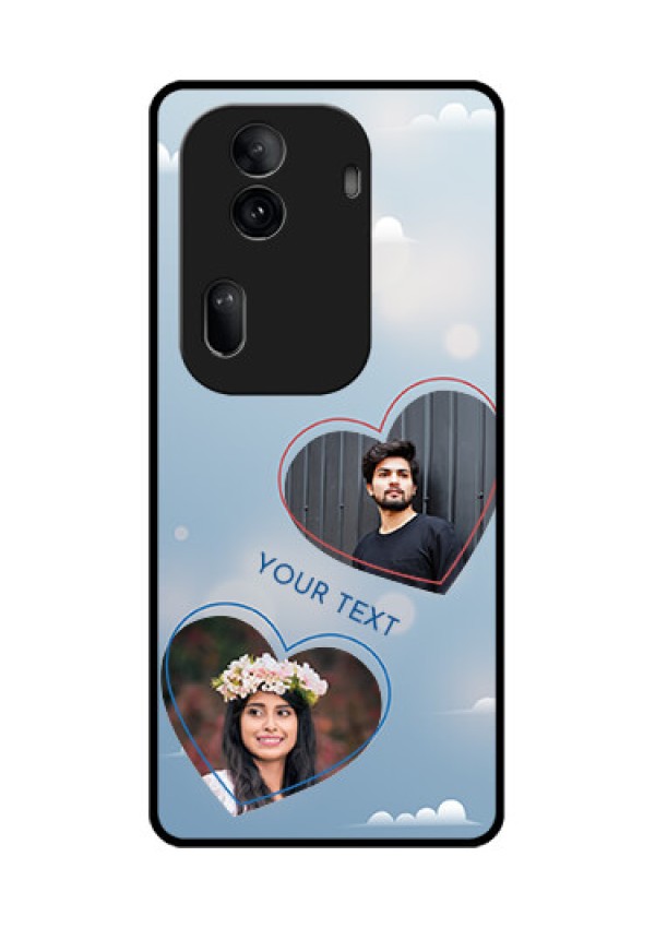 Oppo Reno 11 Pro 5G Custom Glass Phone Case - Blue Color Couple Design